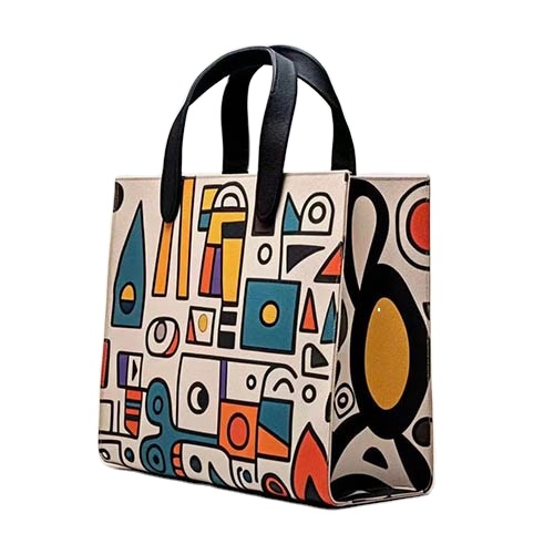 Printted felt tote bag